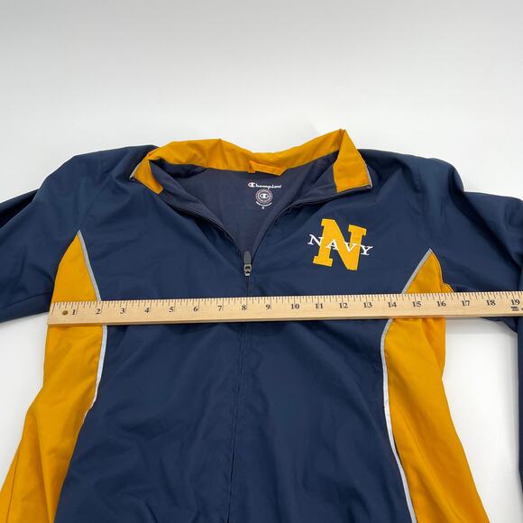 CHAMPION Blue and Gold US Navy Full Zip Track Jacket Womens Small Windbreaker - Picture 5 of 6